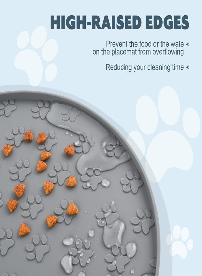 SUNLAND Silicone Cat Food Mat, Pet Feeding Mats for Food and Water Pet Placemat for Dog Waterproof Non-Slip Feeding Bowl Mat Raised Edge Prevents Residue from Spilling onto The Floor Pets Accessories - Image 3